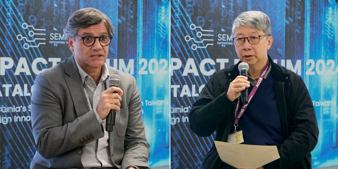 Arculus Lab 院長楊光磊教授及 INESC TEC 副所長 Rui Carlos Oliveira 教授皆認為，台灣與歐洲國家，不只是技術合作夥伴，更是共同推動全球創新的夥伴。（圖：Semi Impact Forum 2024）